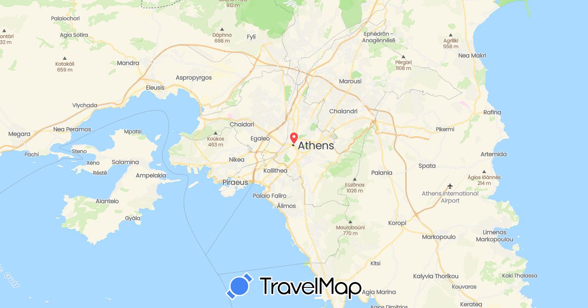 TravelMap itinerary: hiking in Greece (Europe)